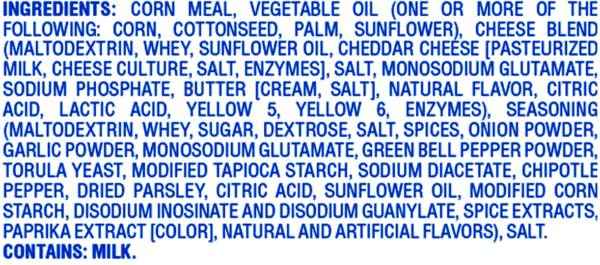 Jalapeno Cheddar Cheese Puffs Ingredients