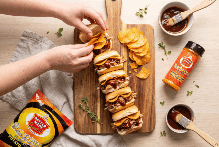 Sweet BBQ Pulled Pork Sliders with Chip Crunch